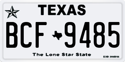 TX license plate BCF9485