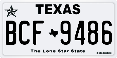 TX license plate BCF9486