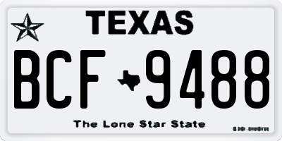TX license plate BCF9488