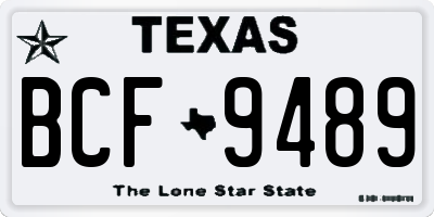 TX license plate BCF9489