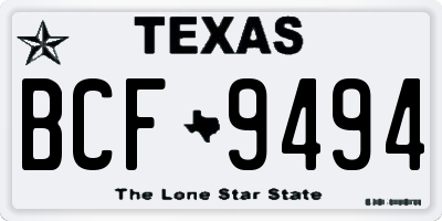 TX license plate BCF9494