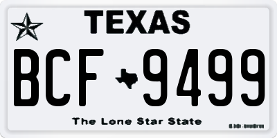TX license plate BCF9499