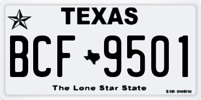 TX license plate BCF9501