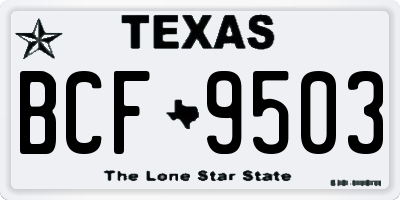 TX license plate BCF9503