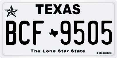 TX license plate BCF9505