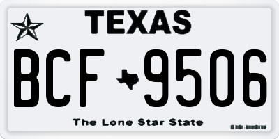TX license plate BCF9506