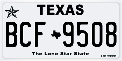 TX license plate BCF9508