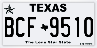 TX license plate BCF9510