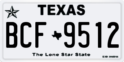 TX license plate BCF9512