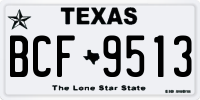 TX license plate BCF9513