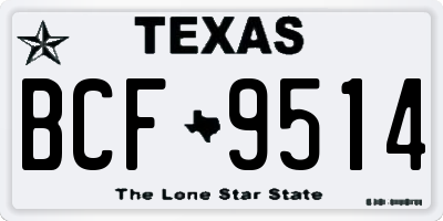 TX license plate BCF9514