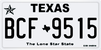 TX license plate BCF9515