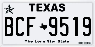 TX license plate BCF9519