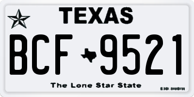 TX license plate BCF9521