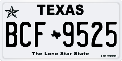 TX license plate BCF9525