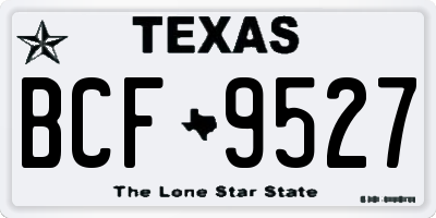 TX license plate BCF9527