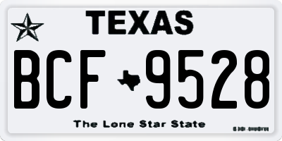 TX license plate BCF9528