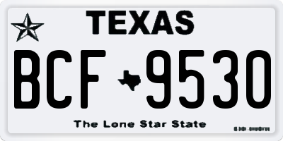 TX license plate BCF9530