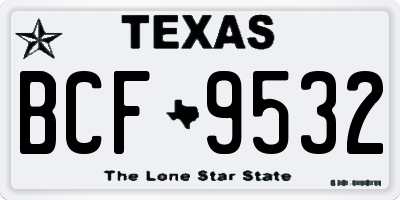 TX license plate BCF9532