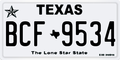 TX license plate BCF9534