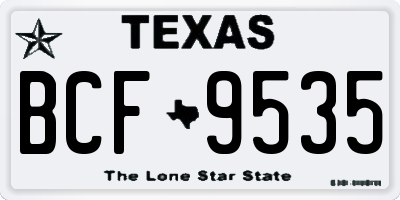 TX license plate BCF9535