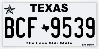 TX license plate BCF9539