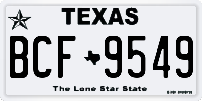 TX license plate BCF9549