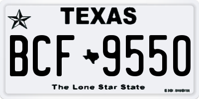 TX license plate BCF9550