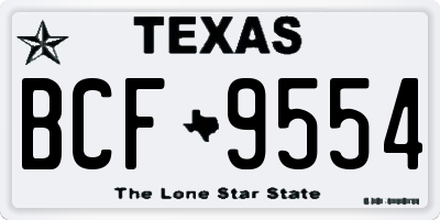 TX license plate BCF9554
