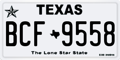 TX license plate BCF9558