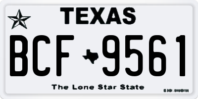 TX license plate BCF9561