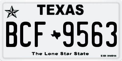TX license plate BCF9563