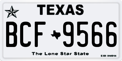 TX license plate BCF9566