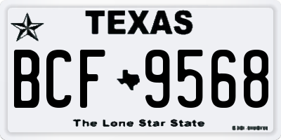 TX license plate BCF9568