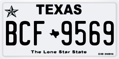 TX license plate BCF9569