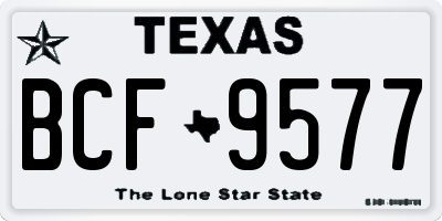 TX license plate BCF9577