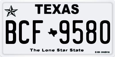 TX license plate BCF9580