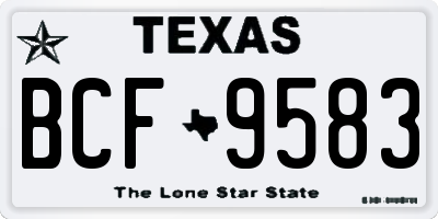 TX license plate BCF9583