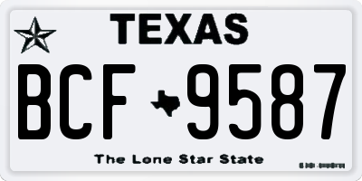 TX license plate BCF9587
