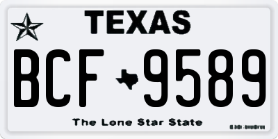 TX license plate BCF9589