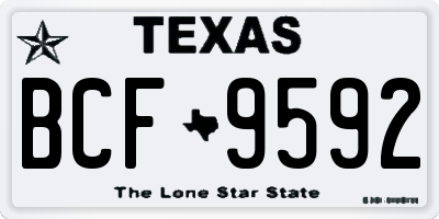 TX license plate BCF9592