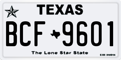 TX license plate BCF9601