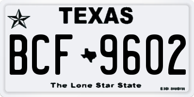 TX license plate BCF9602