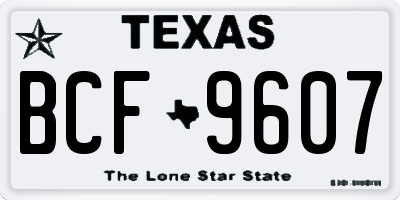 TX license plate BCF9607
