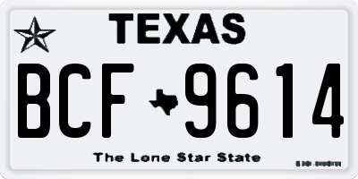 TX license plate BCF9614
