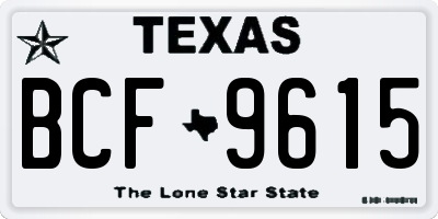 TX license plate BCF9615