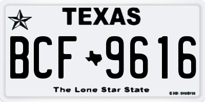 TX license plate BCF9616