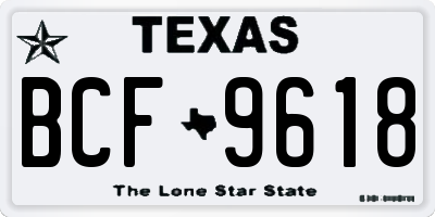 TX license plate BCF9618