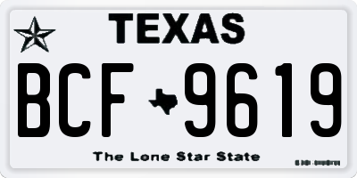 TX license plate BCF9619
