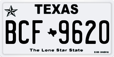 TX license plate BCF9620